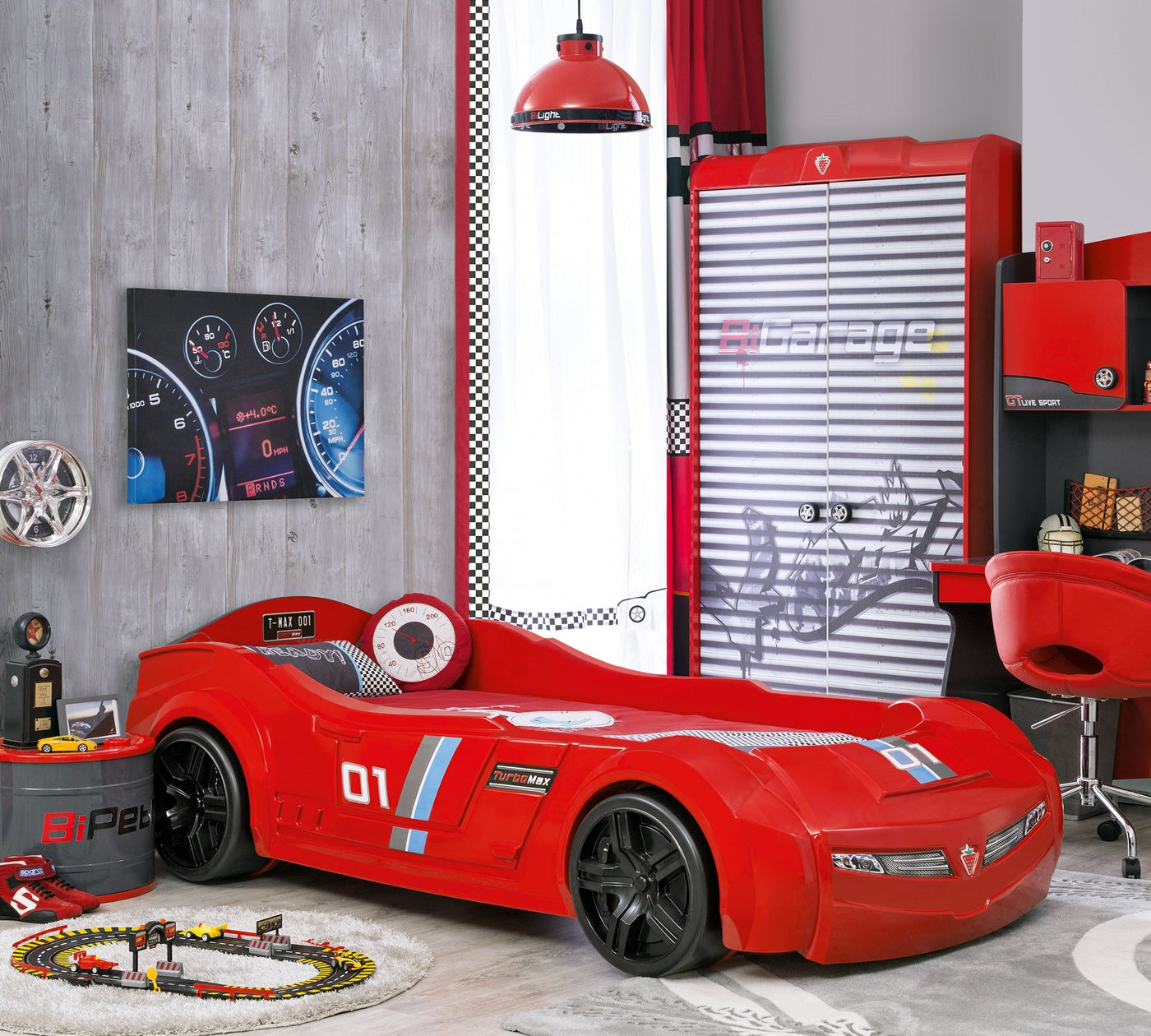 TURBO MAX car bed, red