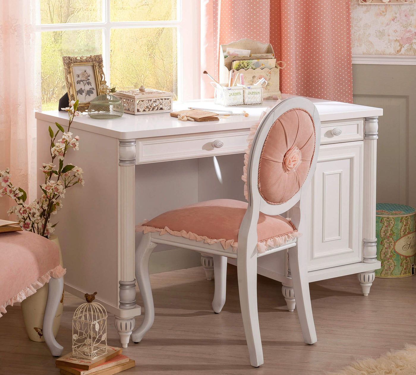 ROMANTIC Study table with shelving unit