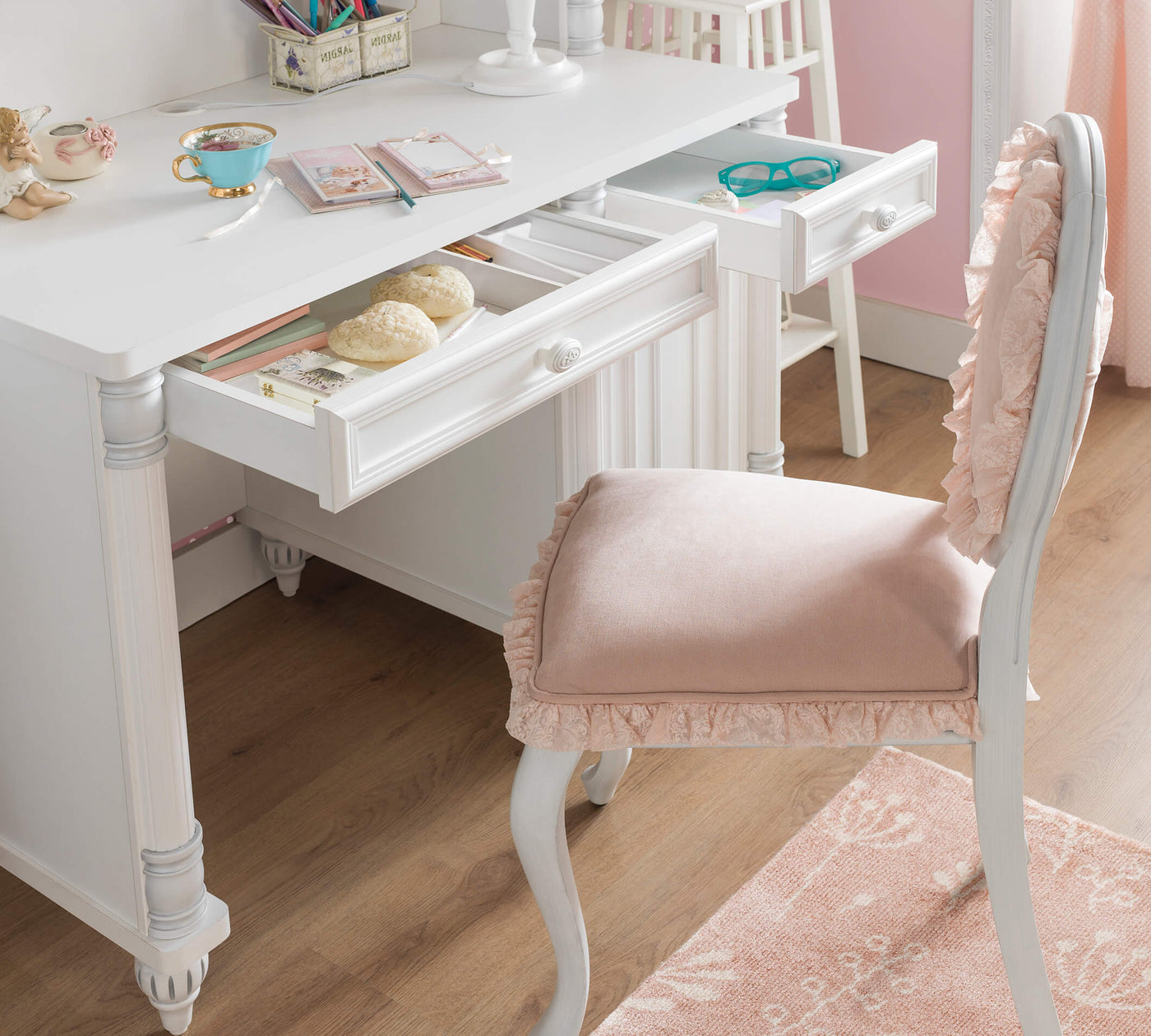 ROMANTIC Study table with shelving unit