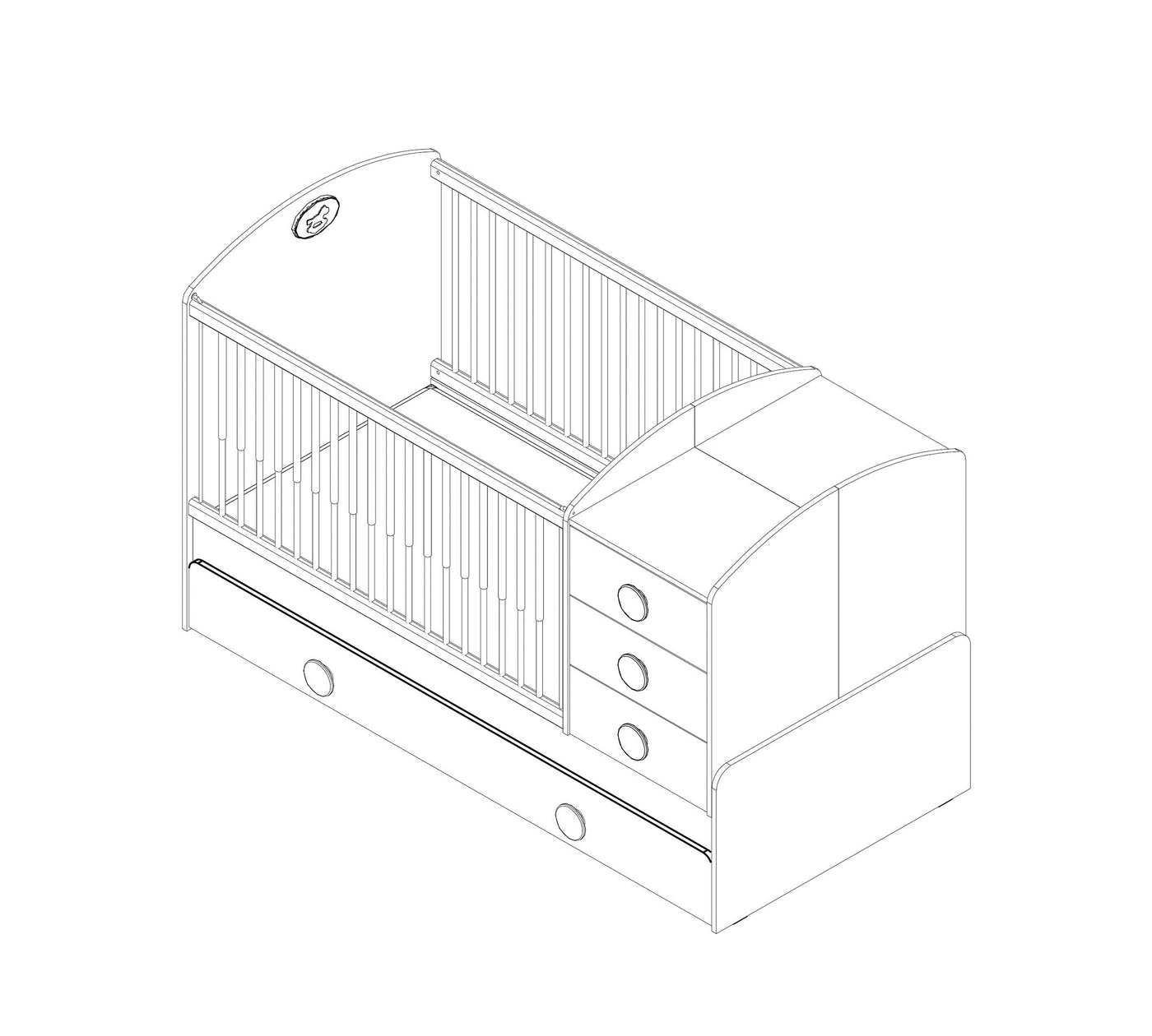 BABY COTTON (180x80) Expandable cot with zipper bed