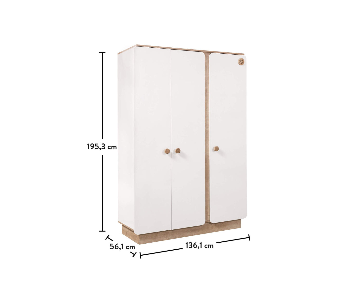 NATURA BABY 3-door wardrobe