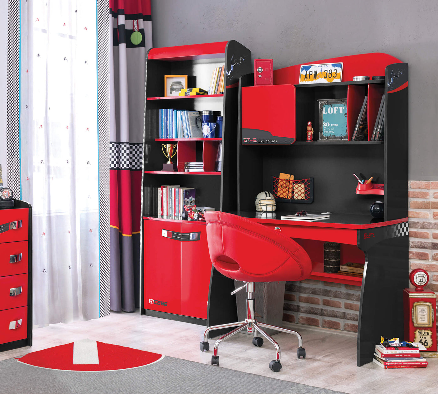 CHAMPION RACER Study table with shelving unit