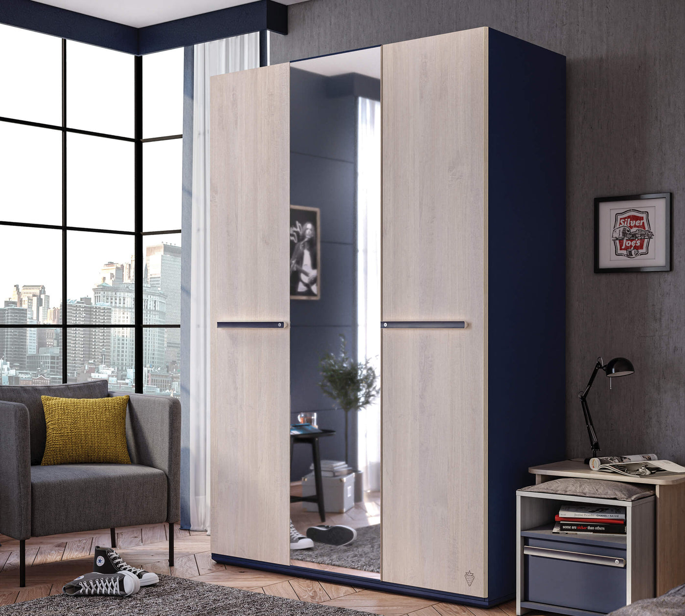 TRIO 3-door wardrobe