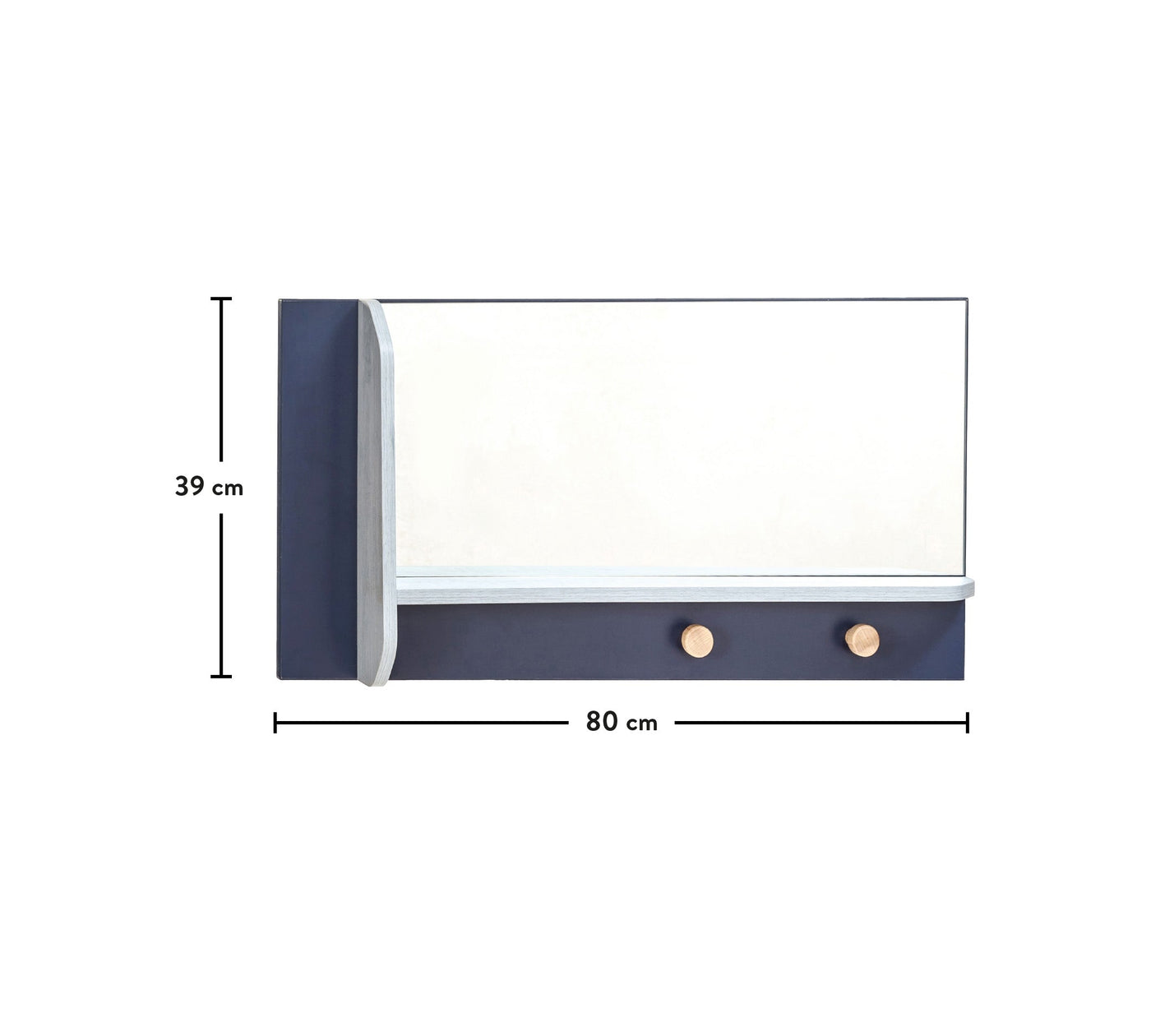 TRIO wall mirror with shelf