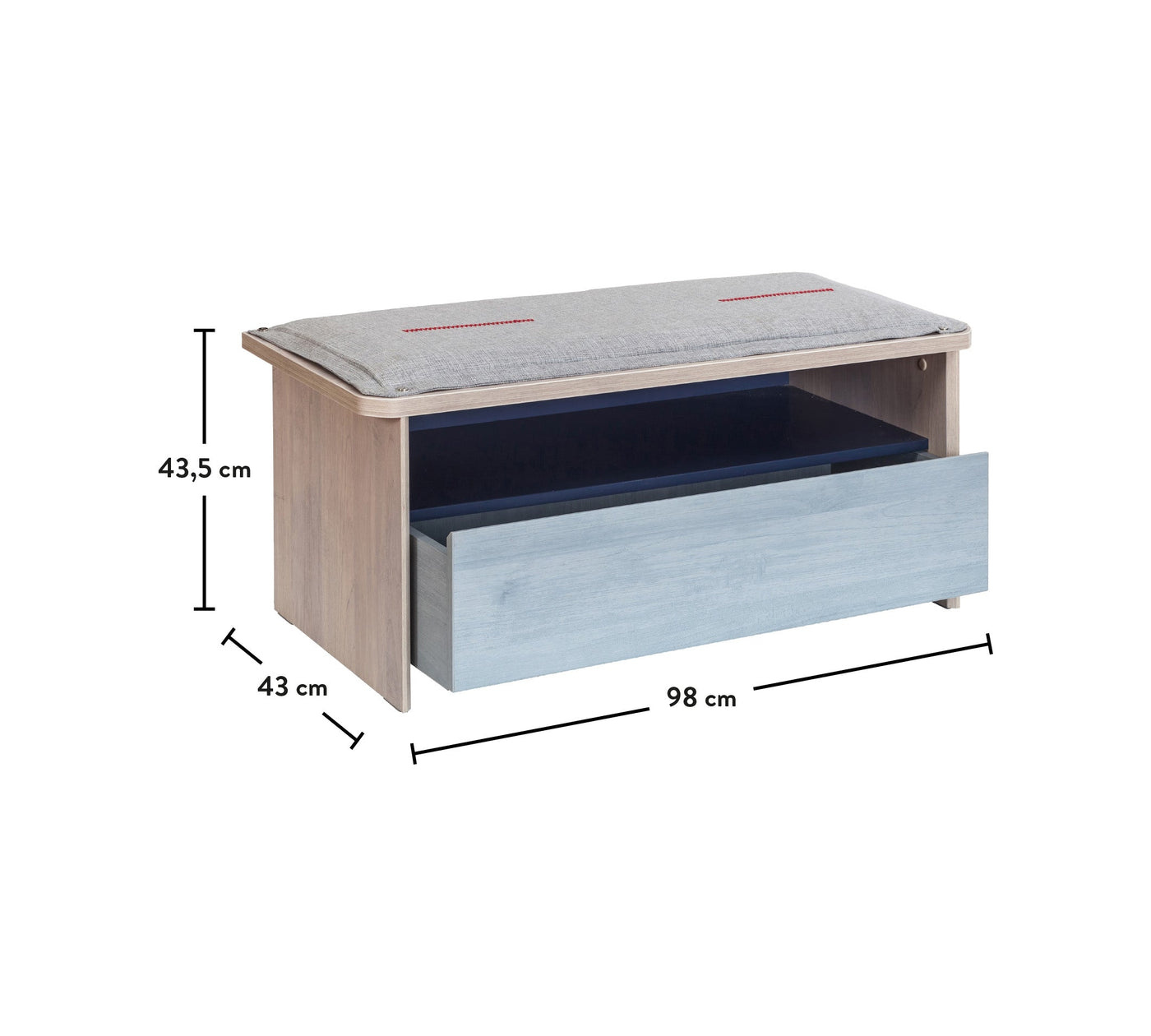 TRIO pouf with drawer