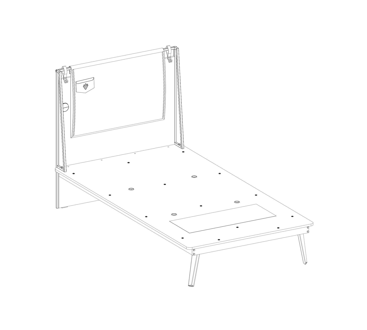 DARK METAL LINE Bed (100X200 cm)