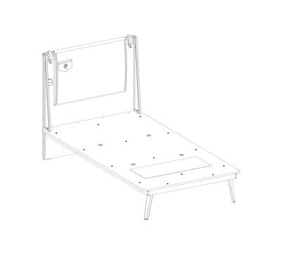 DARK METAL LINE Bed (100X200 cm)