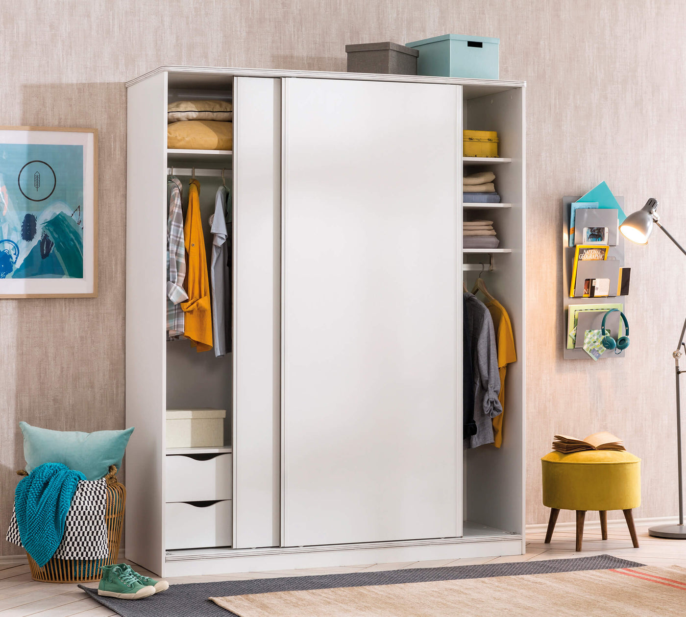 WHITE sliding door wardrobe