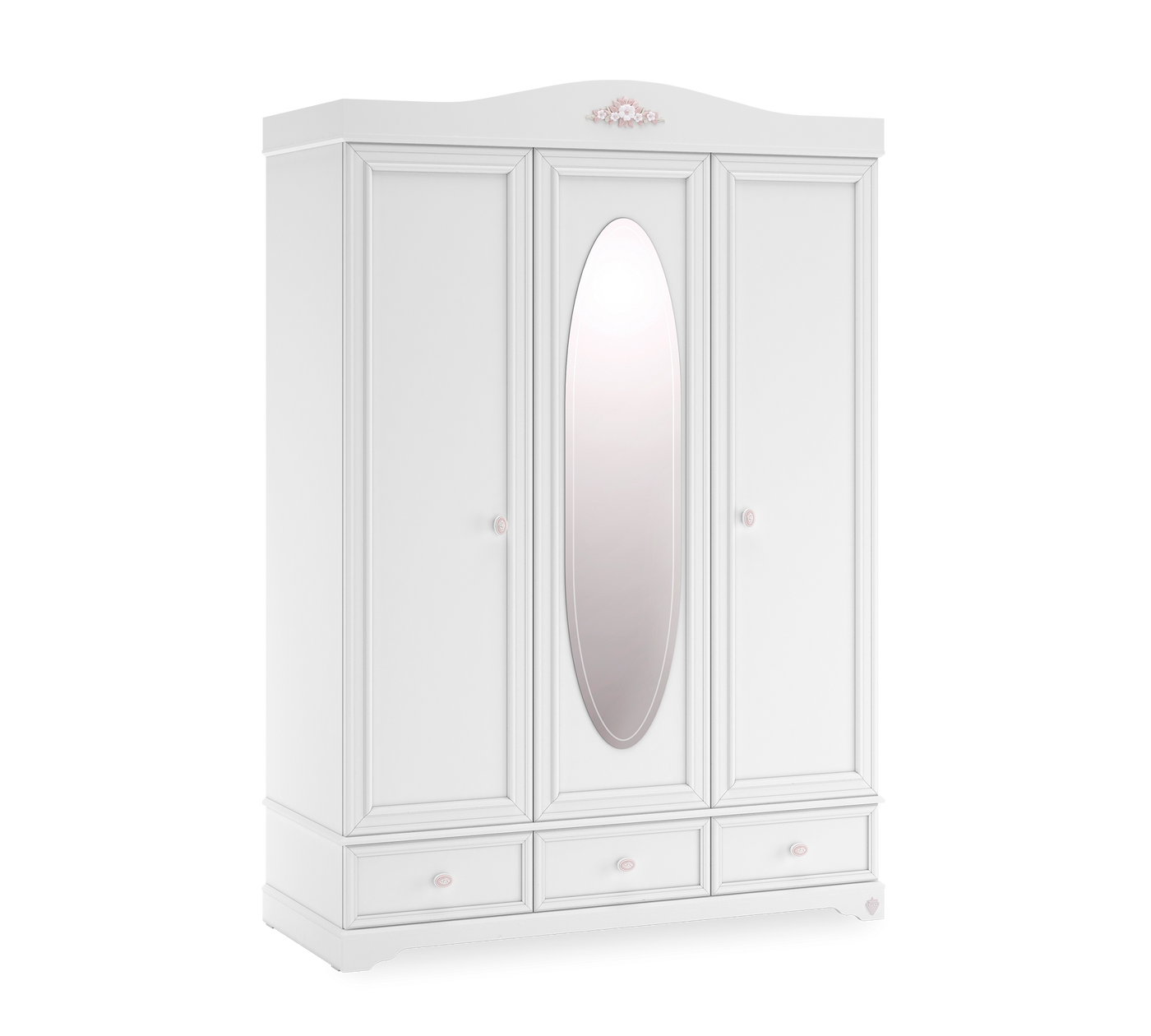 RUSTIC WHITE 3-door wardrobe