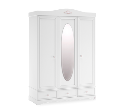 RUSTIC WHITE 3-door wardrobe