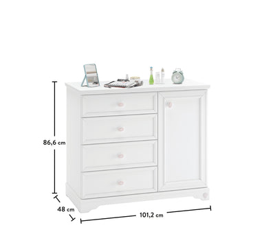 RUSTIC WHITE Dresser with mirror