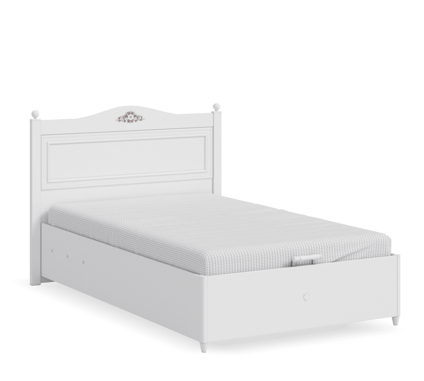 RUSTIC WHITE (120×200) Bed with storage