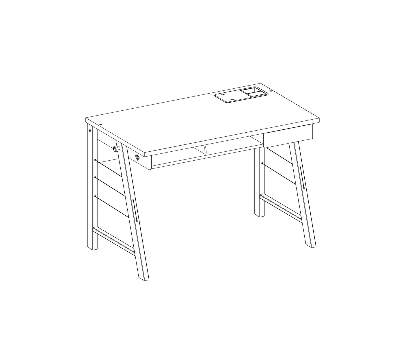 طاولة مكتب متوسط مع رف DUO STUDY UNIT