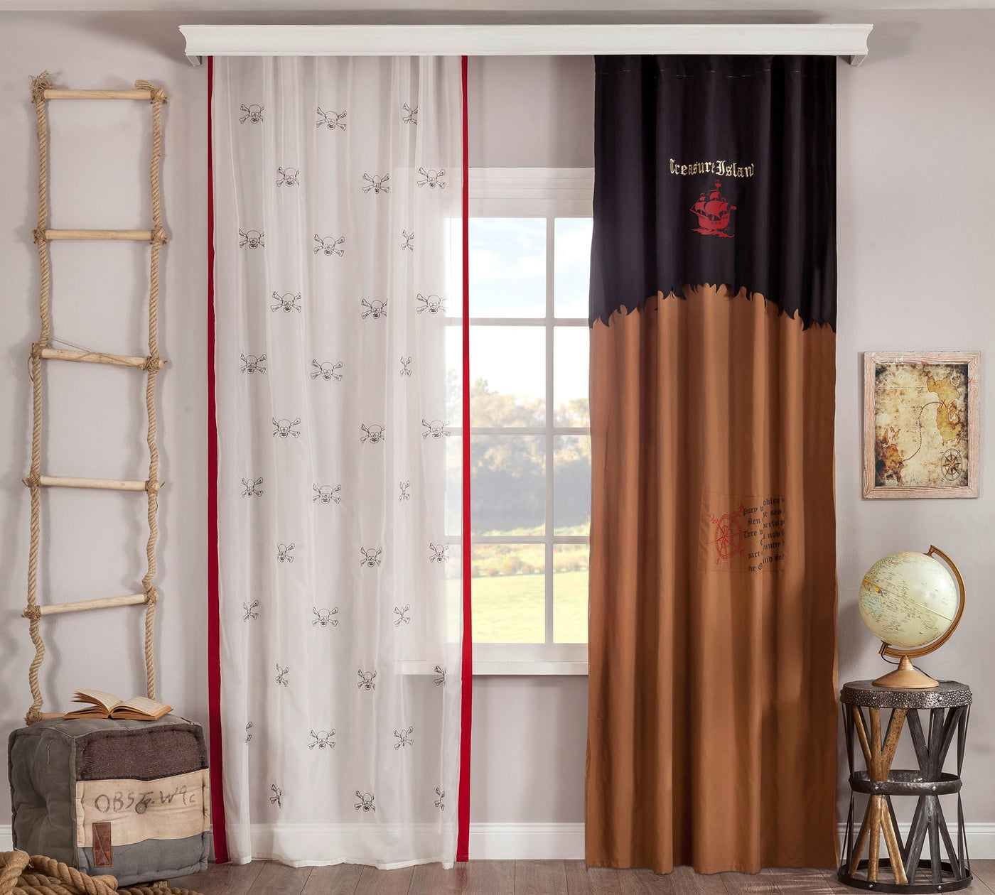 PIRATE silk tulle curtain