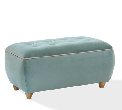 Blue pouf with storage